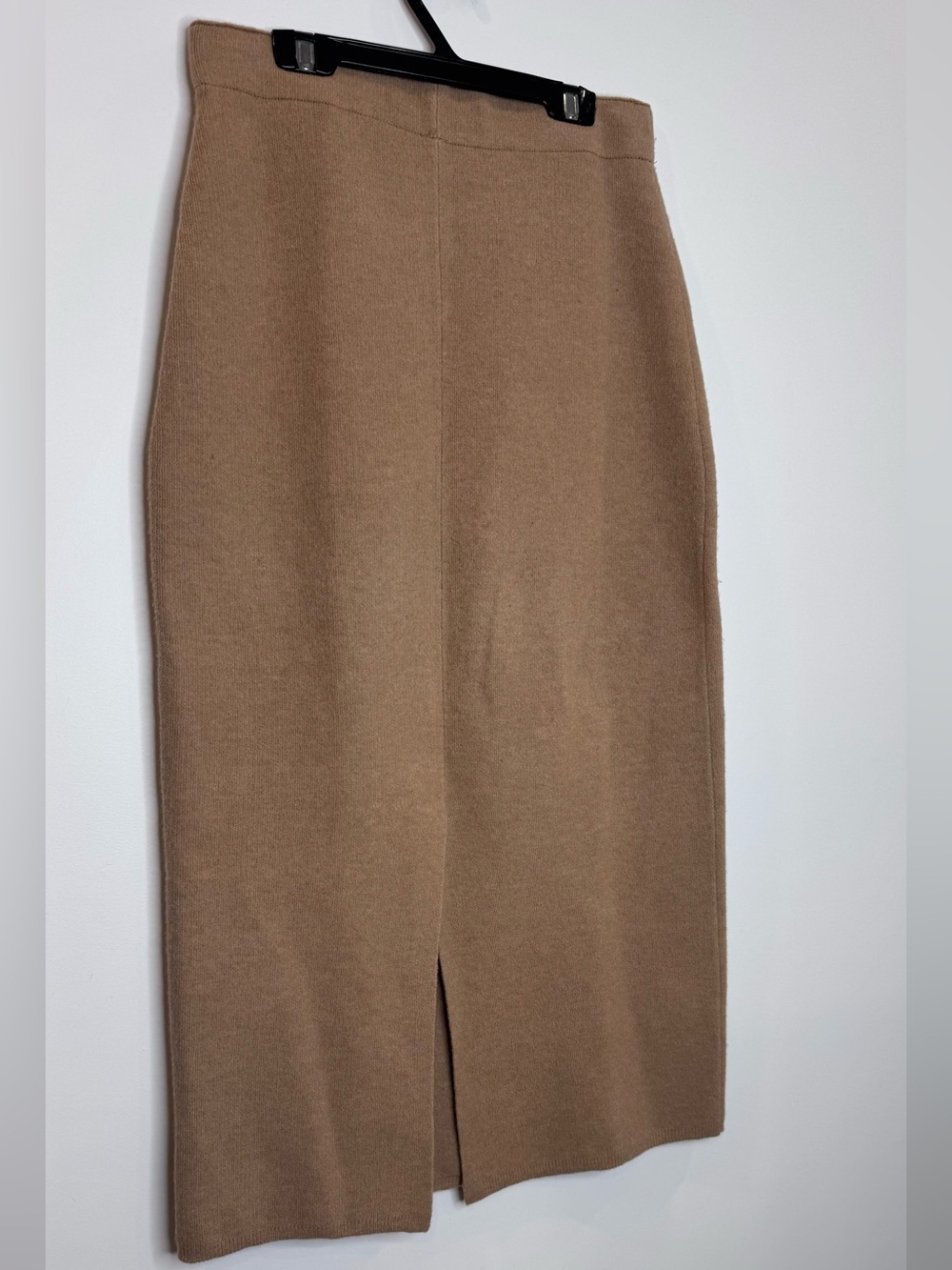 Babaton Johan Wool Blend Camel Knit Midi Skirt S Quiet Luxury Minimalist Office - Picture 4 of 7